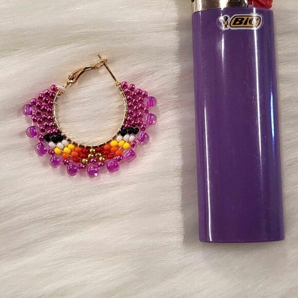 Small Hot Pink Hoops - Picture 2 of 3